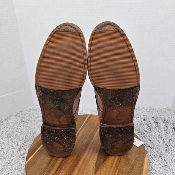 Allen Edmonds Mens 14D Bainbridge Brown Leather Cap Toe Brogue Medallion Oxford main image 7